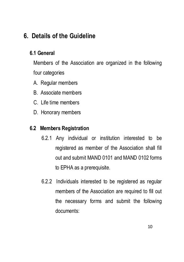 Member of a registered association